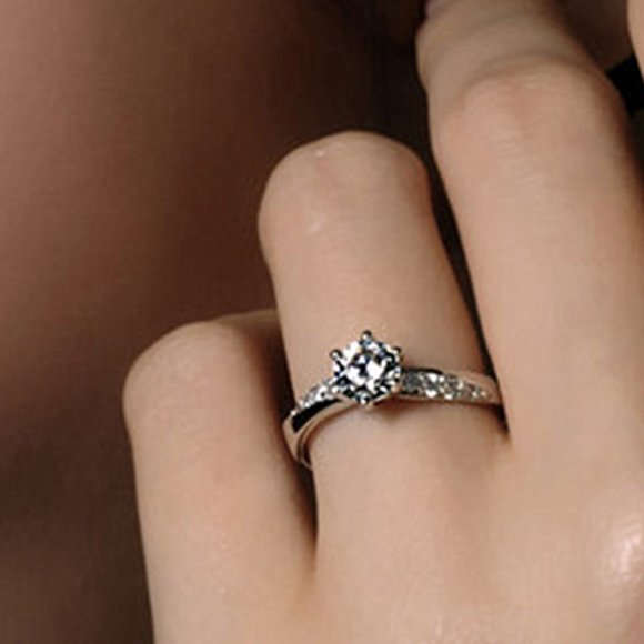 White Gold Austrian Crystal Infinity Ring - Picture 1 of 6